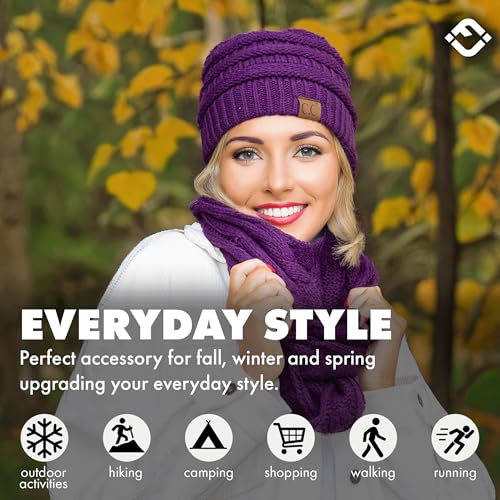 Funky Junque Adult Winter Beanie Slouchy Knit Skull Cap - color: Purple - Confetti