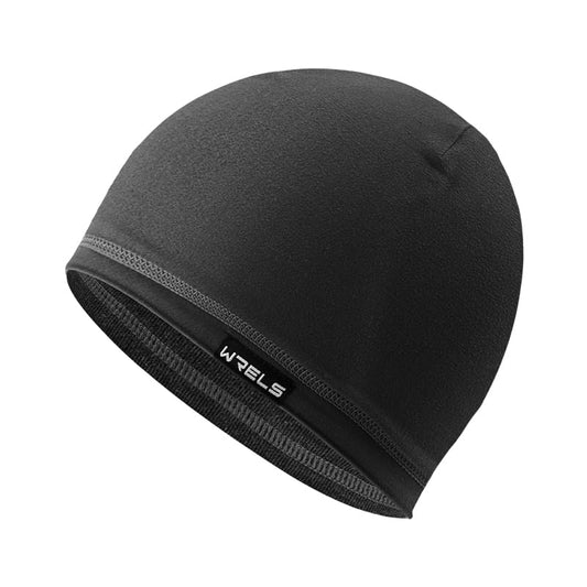 WRELS Reversible Winter Running Hat Soft Stretch Thermal Cycling Skull Cap for Women Men Double Sided Sports Hat - color: A Reversible Hat (Black/Black)