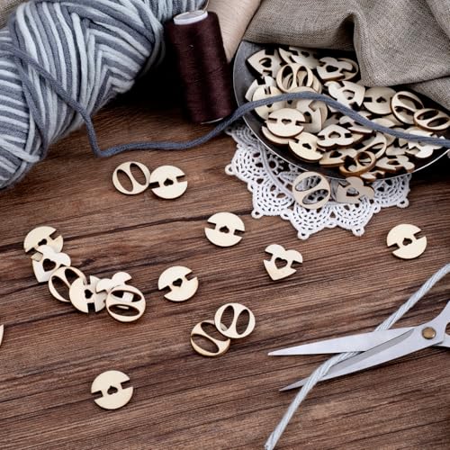 60pcs Wooden Hat Pom Poms Buttons, 3 Styles Removable Knitted Hat Button, Faux Fur Fastener Sewing Accessories for Crochet Knitting Beanies- Light Brown - color: Light Brown-3 Styles-60pcs