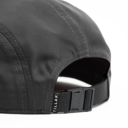 Tillak Wallowa Kodra Hat, Lightweight Oxford Nylon 5 Panel Cap with Snap Closure - color: Black