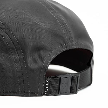Tillak Wallowa Kodra Hat, Lightweight Oxford Nylon 5 Panel Cap with Snap Closure - color: Black