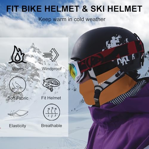 ROCKBROS Ski Mask Balaclava Cold Weather Scarf Thermal Winter Neck - color: Brown