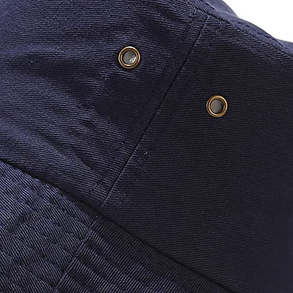 Unisex Bucket Hat Summer UPF 50+ Sun Protection Outdoor Beach Fishing Travel Hiking Hat - color: Navy Blue