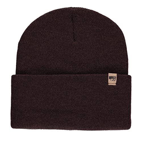 100% Merino Wool - Midweight Everyday Knit Cuff Beanie - Warm Winter Hat - color: Dark Brown