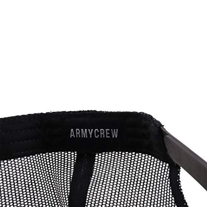 Armycrew Oversize XXL Low Profile Two Tone Mesh Back Trucker Baseball Cap - color: Charcoal Black