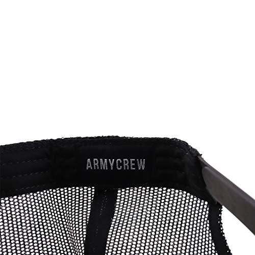Armycrew Oversize XXL Low Profile Two Tone Mesh Back Trucker Baseball Cap - color: Charcoal Black