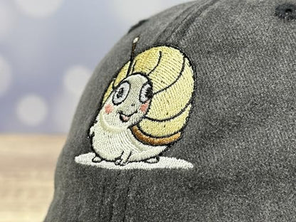 Adjustable Embroidery Animal Baseball Hat for Kid Toddler Child - color: Snail (Washed Black)