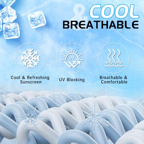 GXCROR Cooling Breathable Balaclava Face Mask Sun UV Protection Hood Shiesty Mask for Cycling Fishing Running - color: White