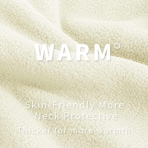 Achiou Ski Mask, Winter Balaclava Warm Windproof Face Cover Men Women - color: White
