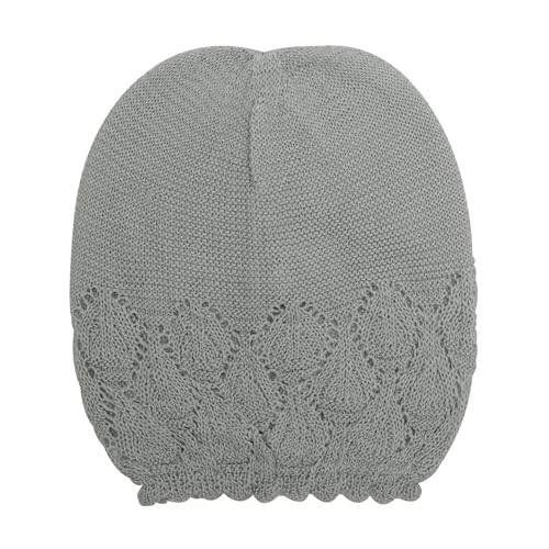 ZLYC Crochet Slouchy Beanie for Women Soft Lightweight Skull Cap - color: Solid Light Gray