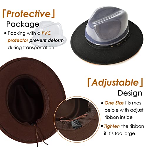 Lisianthus Women Belt Buckle Fedora Hat - color: Coffee