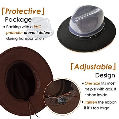 Lisianthus Women Belt Buckle Fedora Hat - color: Coffee