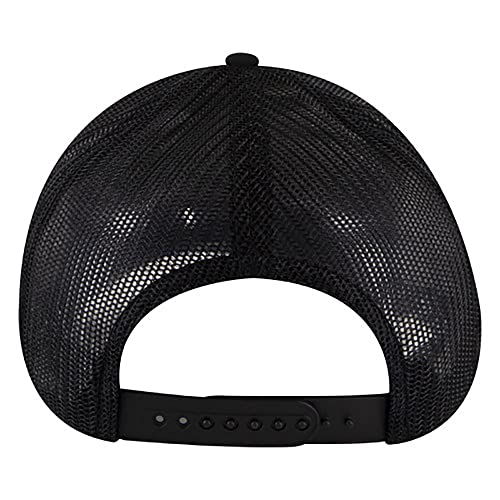Ashen Fane 6 Panel Low Profile Contrast Vertical Mesh Back Snapback Hat - color: Black Ver.1