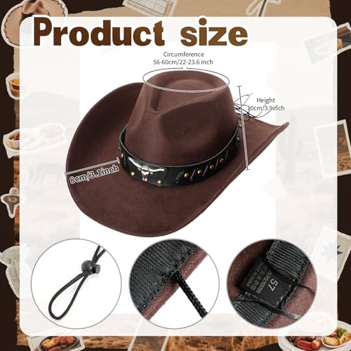 Chicingyou Cowboy Hat Belt - color: Coffee, size: for 35-38" Waist, style: Rivets