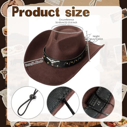 Chicingyou Cowboy Hat Belt - color: Coffee, size: for 35-38" Waist, style: Rivets