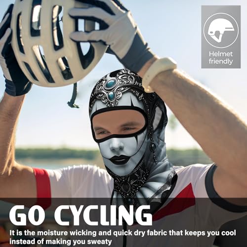 Obacle Balaclava Face Mask for Men Women Motorcycle Ski Hunting Cycling Fishing - color: Skull Women Gray Face Gray Lip