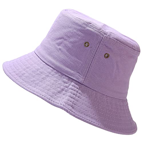 Unisex Bucket Hat Summer UPF 50+ Sun Protection Outdoor Beach Fishing Travel Hiking Hat - color: Light Purple