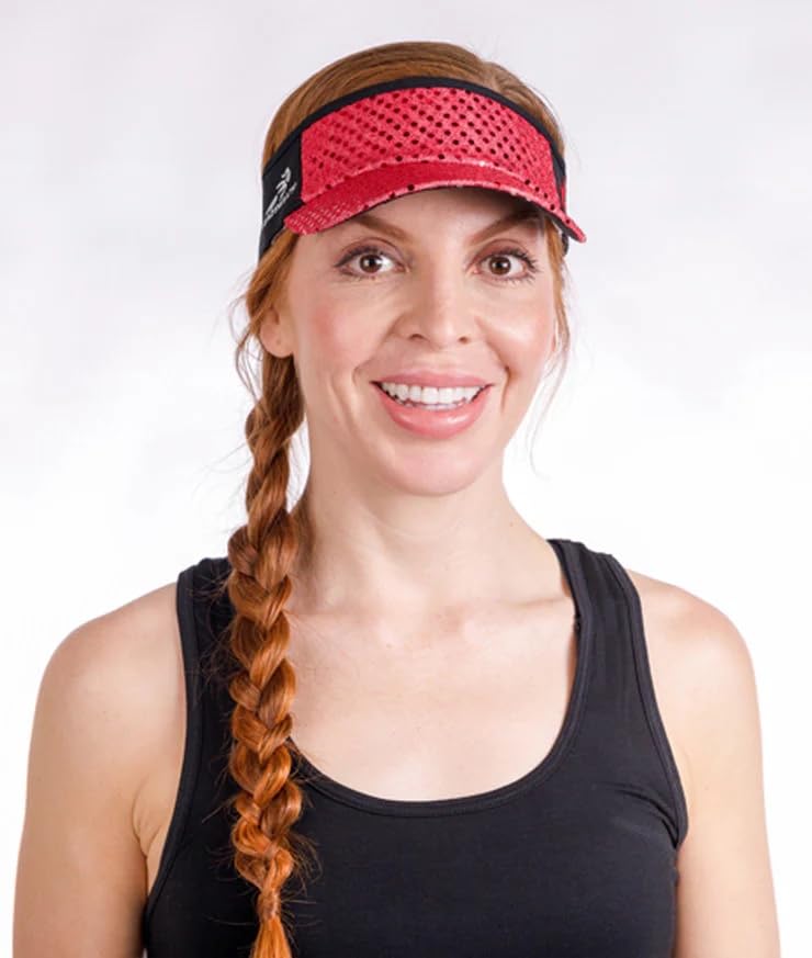 Sparkle Headsweats Running Visor - color: Red
