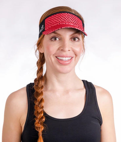 Sparkle Headsweats Running Visor - color: Red