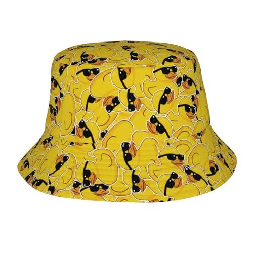 Bucket Hat for Men Women Packable Sun Hats Fisherman Outdoor Summer Travel Hiking Beach Caps - color: Duck