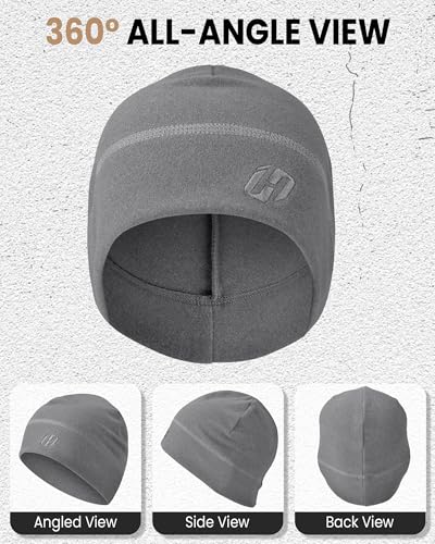HASAGEI Thermal Running Hat - Men's Skull Cap Cycling Cap Under Helmet for Winter - color: Grey
