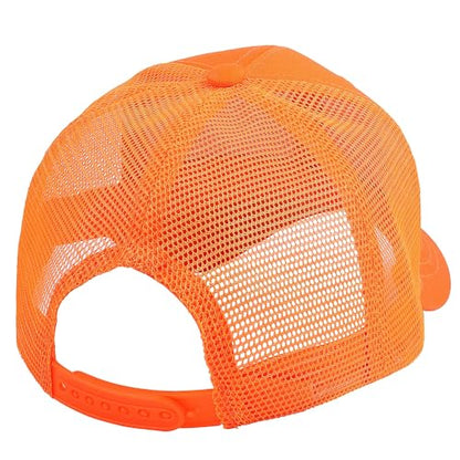 Falari Trucker Hat Baseball Cap Structured Plain Design 6 Panel, Adjustable Size - color: 1pk Orange