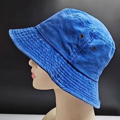 Premium Cotton Bucket Hats,Packable Hats for Men Women,Summer Bucket Hat,Fishing Sun Hats - color: Blue