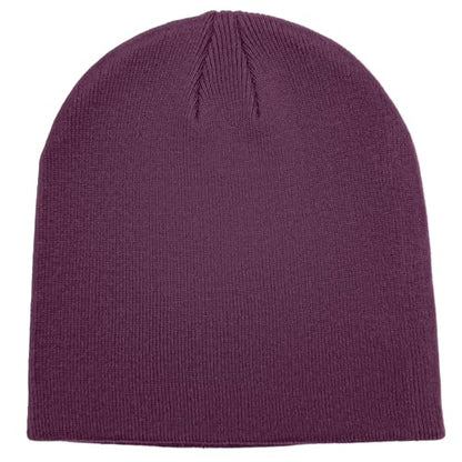 vidsel 100% Cotton Beanie Hat for Men Women, Soft Cuffless Knit Skull Cap - color: 1pc-purple
