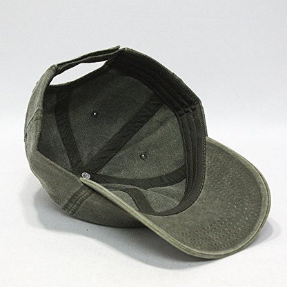 Plain Washed Cotton Adjustable 6 Panel Dad Hat Baseball Cap - color: Dark Olive Green