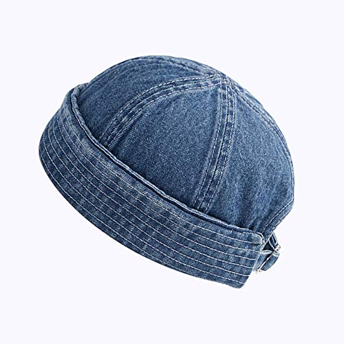 jerague Beanie Hat for Men Women Brimless Cuffed Hat Skullcap Watch Cap Adjustable - color: Blue
