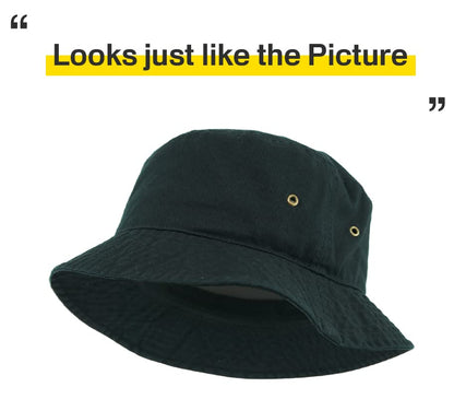 KBETHOS® 100% Cotton Washed Bucket Hat - color: 4. Black, size: Small-Medium