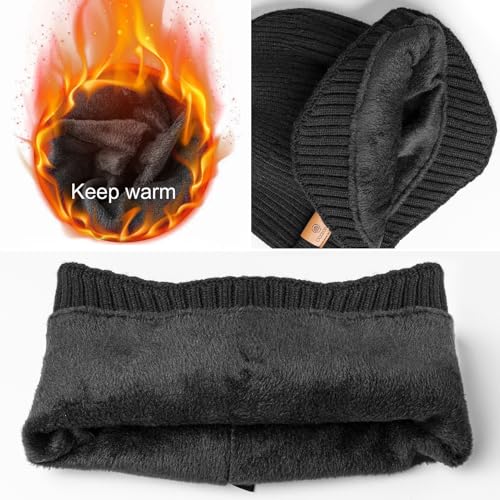 Ocatoma Winter Beanie with Earflap for Men Women Knit Hat Outdoor Unisex - color: Ls Gray