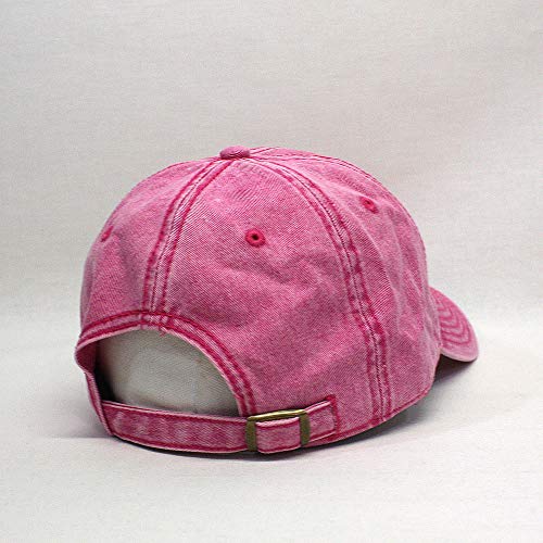 Heavy Washed Coated Canvas Wax-Look Adjustable Low Profile Men Women Baseball Cap - color: Snow Washed Hot Pink