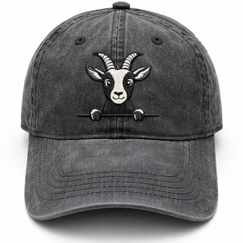 WOAIDY Embroidered Baseball Cap for Men & Women - color: Peeking Goats