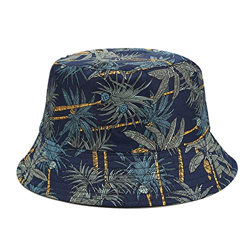 Umeepar Unisex Reversible Packable Bucket Hat Sun Hat for Men Women - color: Banana Tree Dark Blue
