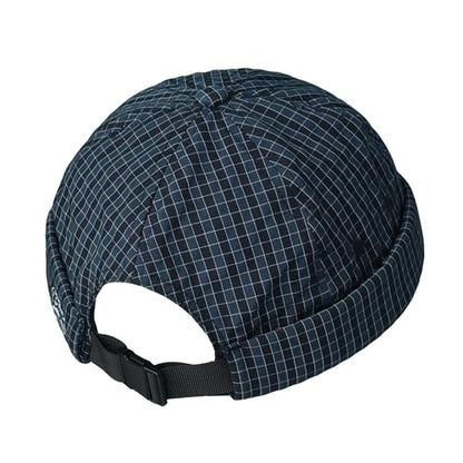 Croogo Checked Brimless Hat Lightweight Quick Dry Docker Cap for Men - color: Blue