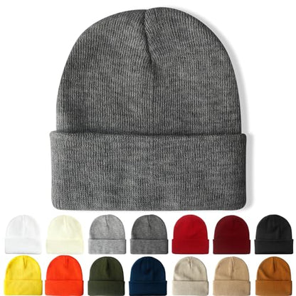 NPQQUAN Beanie for Women Winter Hats for Mens Beanie Cuffed Knit Beanies - color: Darkgray