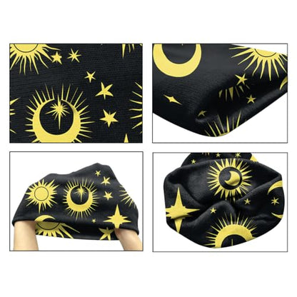 Beanie Knit Hat Winter Unisex Cuffed Beanies Skull Cap Warm Double Layer Thick Acrylic Cute for Girls Women Men - color: Sun Moon