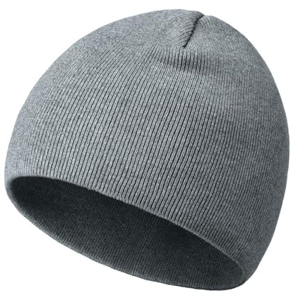 100% Cotton Beanie Hat Cuffless Beanies Warm Knit Winter Skull Cap - color: 1pcs-light Gray