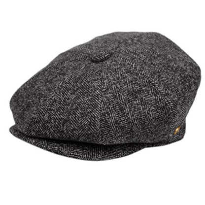 Men's Classic 8 Panel Wool Blend Newsboy Snap Brim Collection Hat - color: Dk Gray-nsb3050, size: Medium