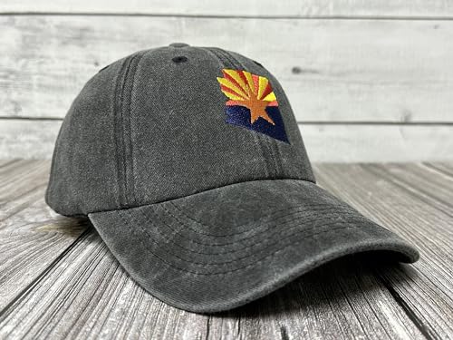 America State City Flag Hats - color: Arizona Flag (Washed Black)