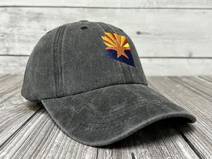 America State City Flag Hats - color: Arizona Flag (Washed Black)