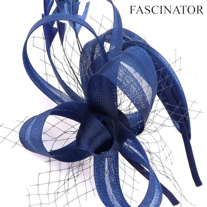 Fascinators Hats for Women, Fascinator Headband Tea Party Hat - color: Navy