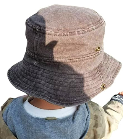 Excavator Toddler Baby Bucket Hats for Kids UV Protection Beach Hat Kids Camping Fishing Hat for Boy 2-8 Years - color: Coffee