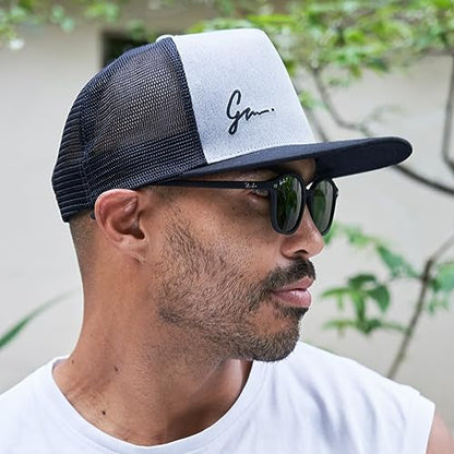 Grace Folly Trucker Hat for Men & Women. Snapback Mesh Caps - color: Black & Gray