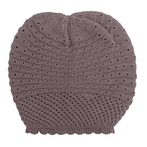 ZLYC Crochet Slouchy Beanie for Women Soft Lightweight Skull Cap - color: Plain Gray