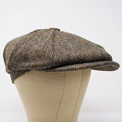 Lomond Newsboy Cap - 100% Handwoven Wool - Harris Tweed - Water Resistant - color: Classic Herringbone, size: Small