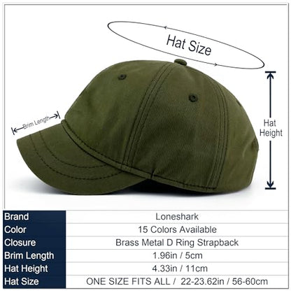 Loneshark Short Brim Baseball Cap for Running Small Bill Umpire Hat - color: Green