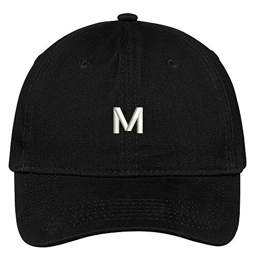 Trendy Apparel Shop Letter M Block Font Embroidered Dad Hat Cotton Baseball Cap - color: Black
