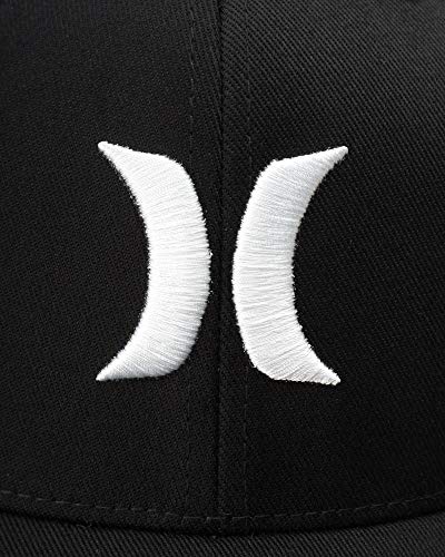 Hurley Mens Baseball Cap Moisture Wicking Flexfit Fitted Hat for Men - color: Black/White, size: Large-X-Large